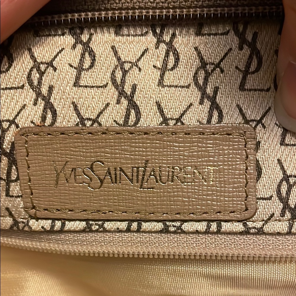 Yves Saint Laurent Brown and Gray Monogram Clutch - Picture 2 of 10